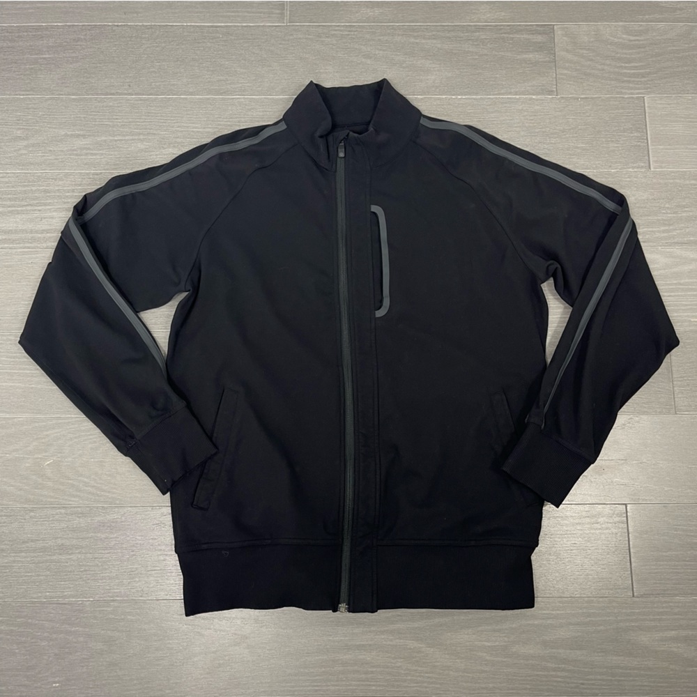 Lululemon Kung Fu Jacket II Black Men’s XL Zip Up Pocket Rubber Seams Activewear - Picture 10 of 15